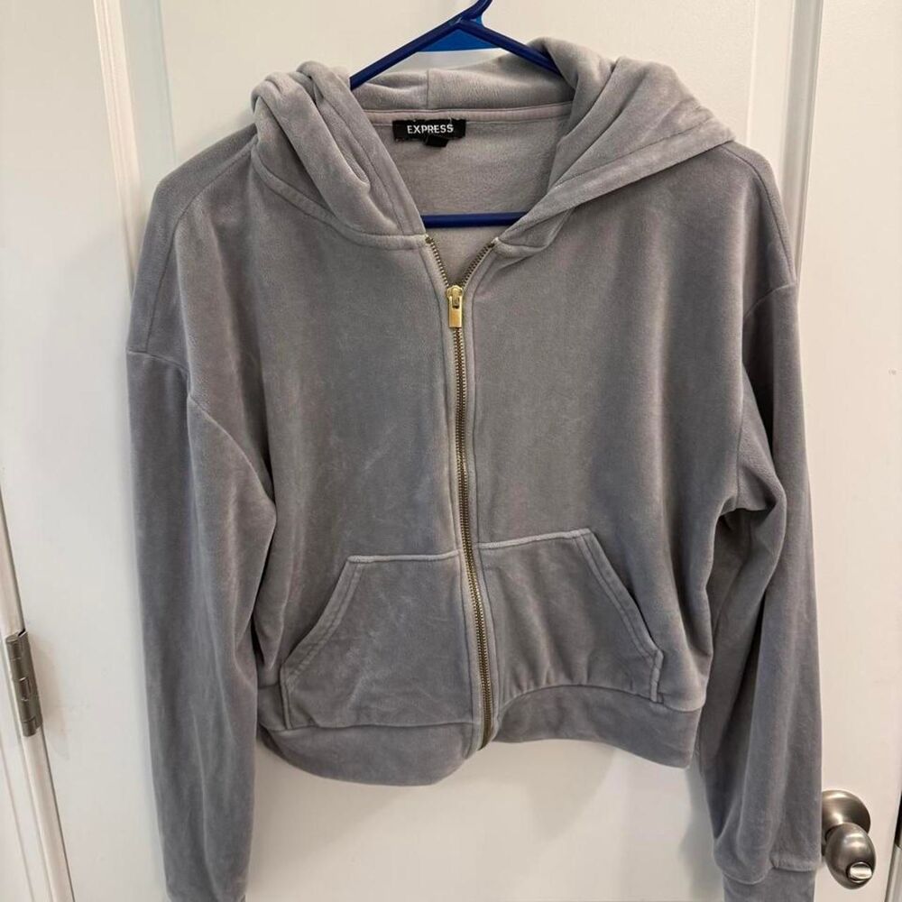 Velour Zip-up Hoodie Size S